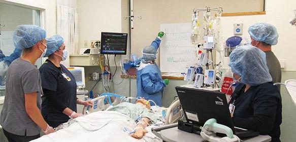 Students in the Patient Safety Training Center with Mannikin